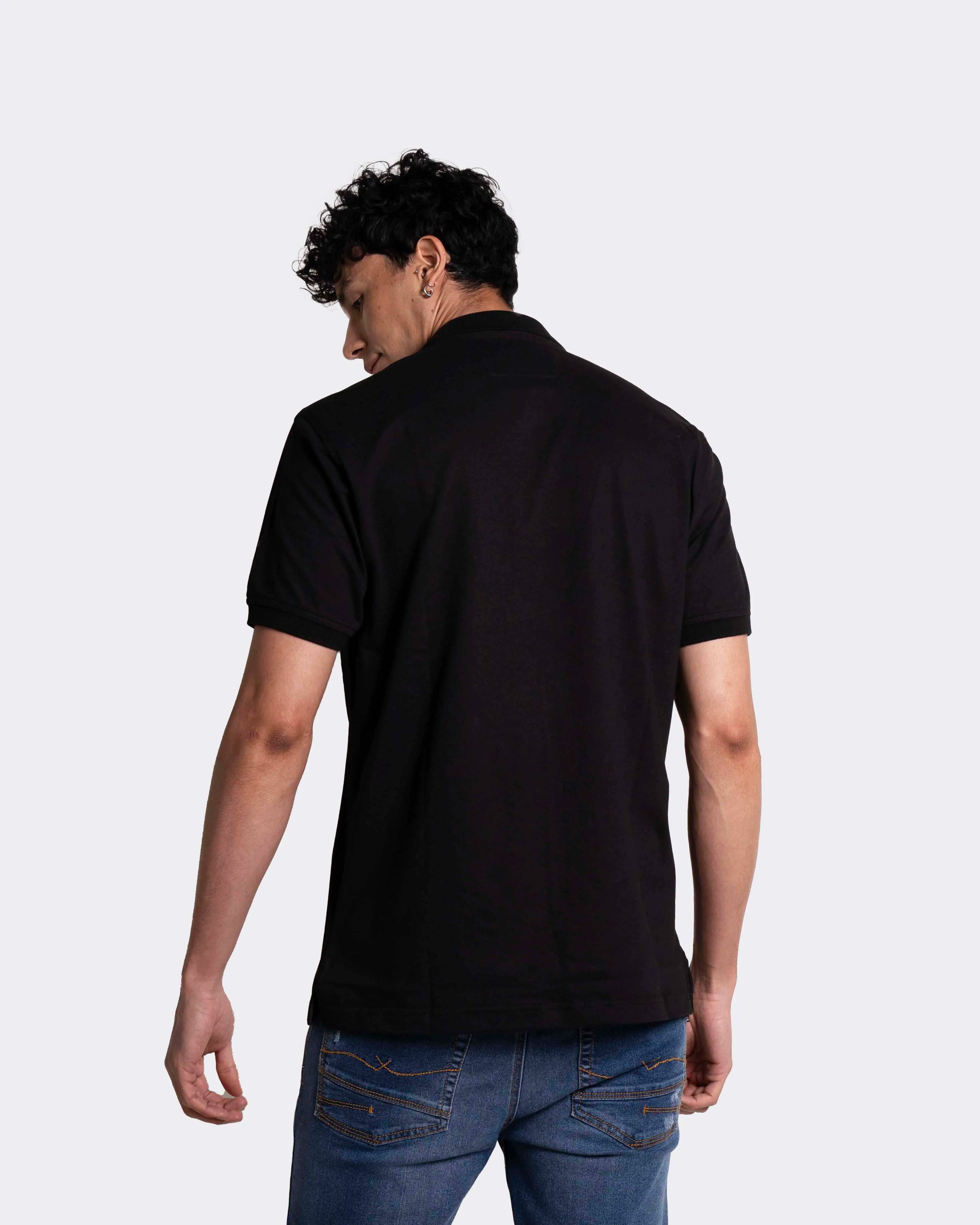Camiseta tipo Polo para hombre color negro
