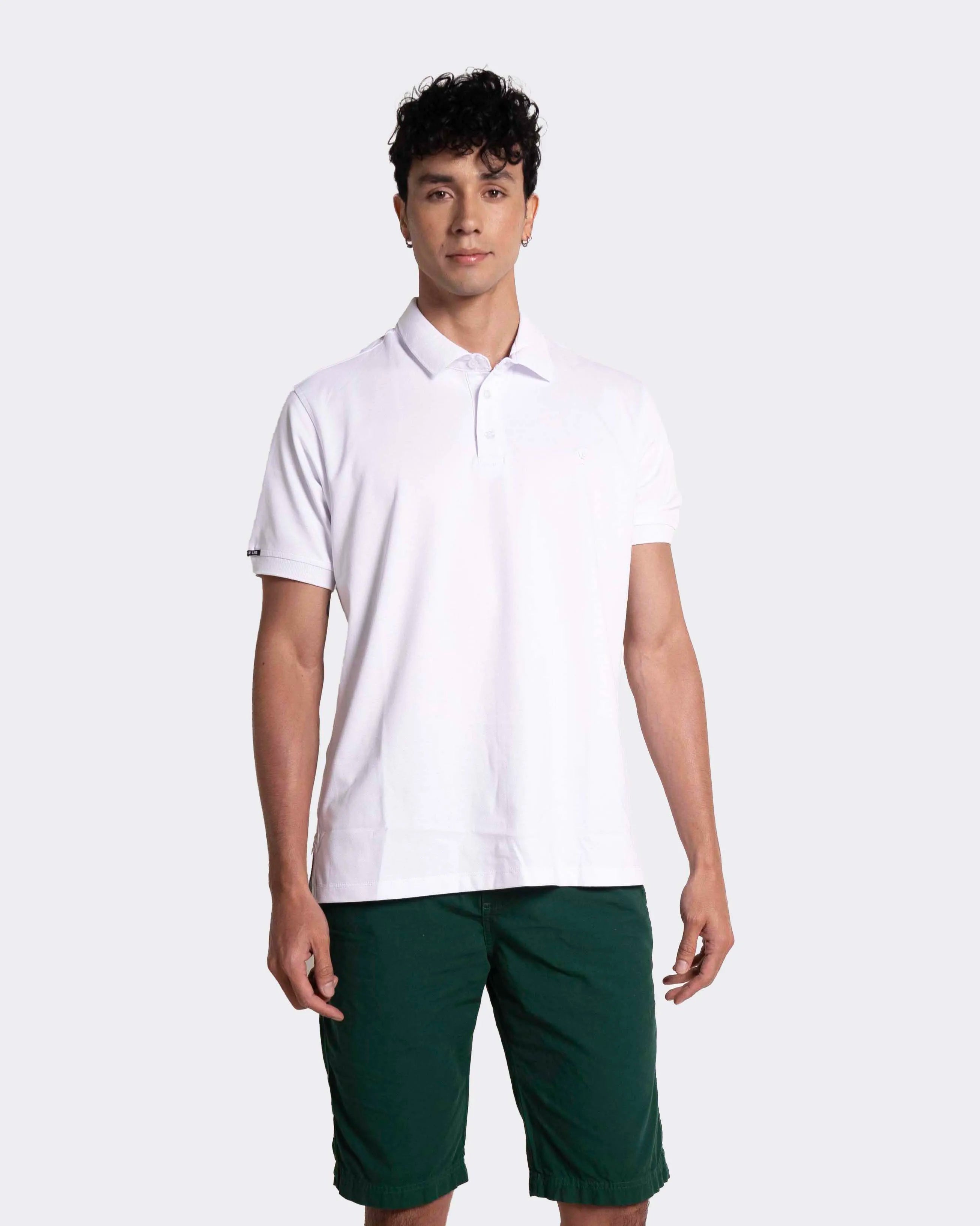 Camiseta tipo polo para hombre color blanco