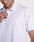Camiseta tipo polo para hombre color blanco