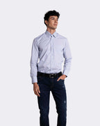 Camisa para hombre manga larga color azul claro cuavel