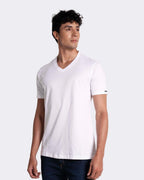 Camiseta básica para hombre manga corta cuello V