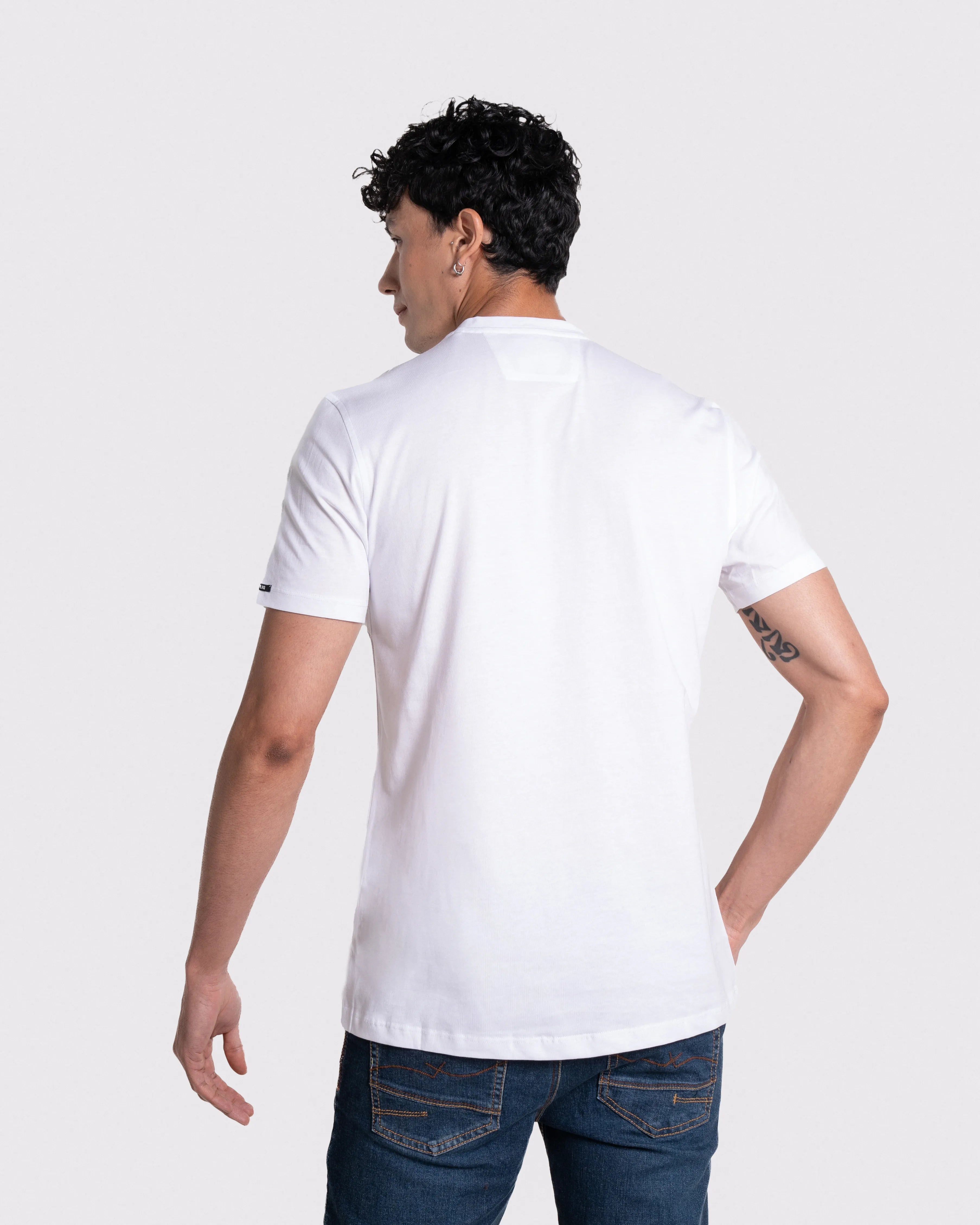 Camiseta básica para hombre manga corta cuello V