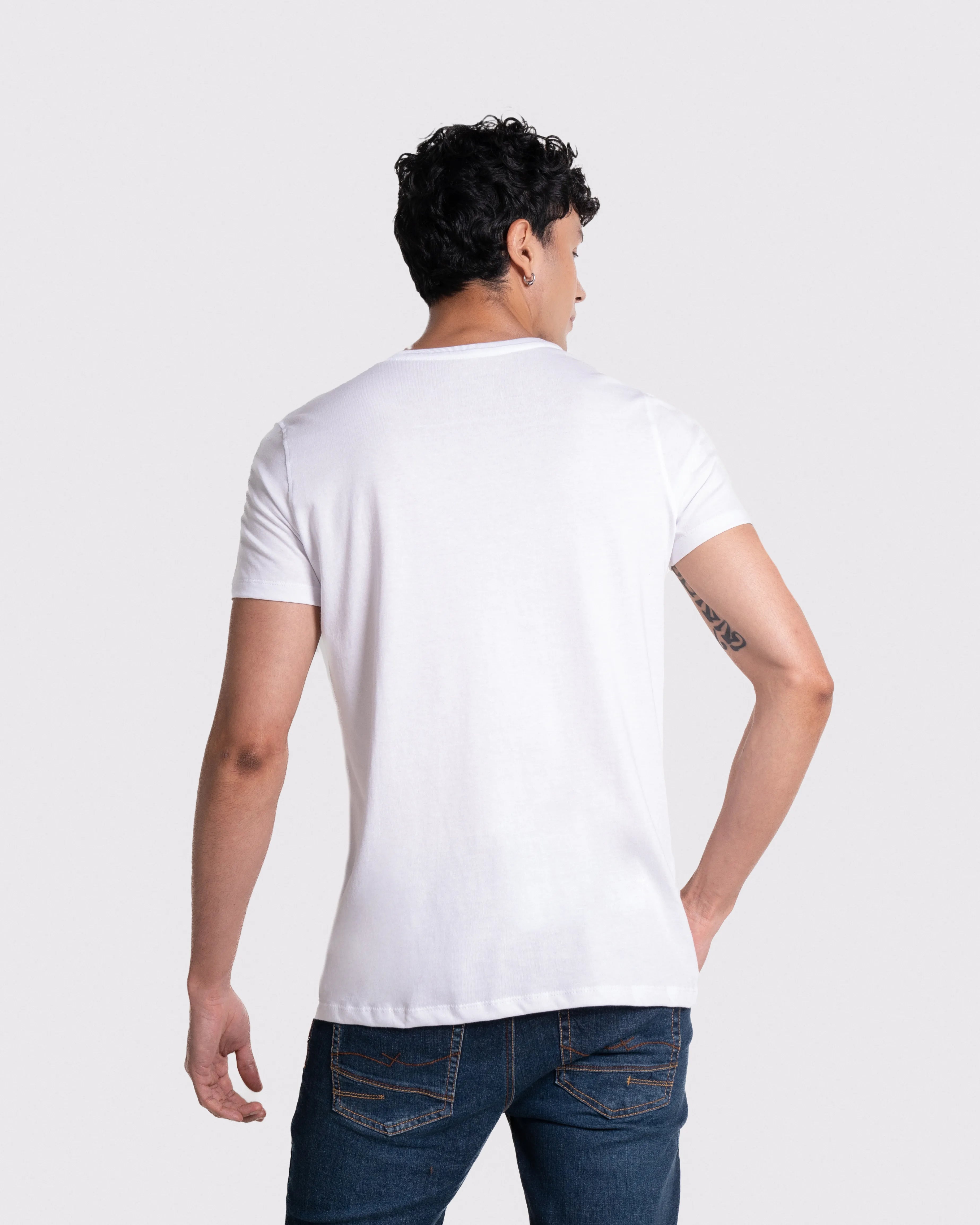 Camiseta básica para hombre manga corta cuello redondo