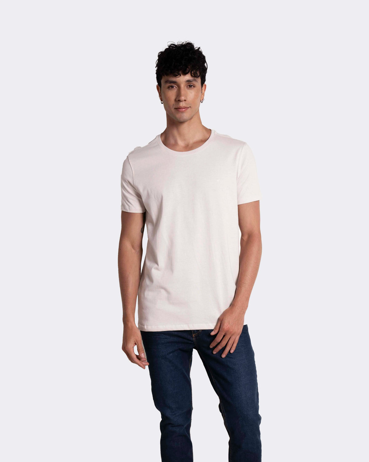Camiseta básica para hombre manga corta cuello redondo