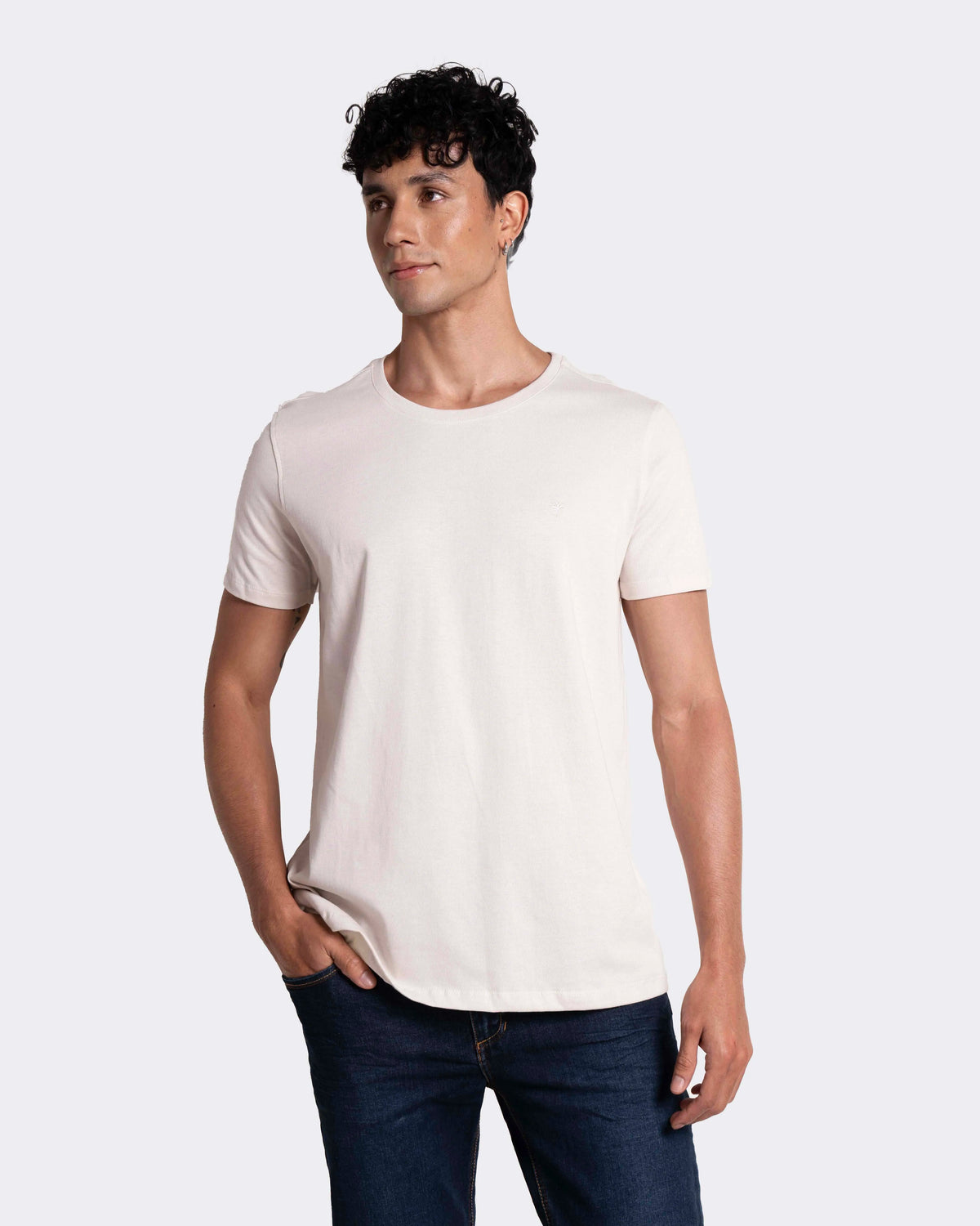 Camiseta básica para hombre manga corta cuello redondo