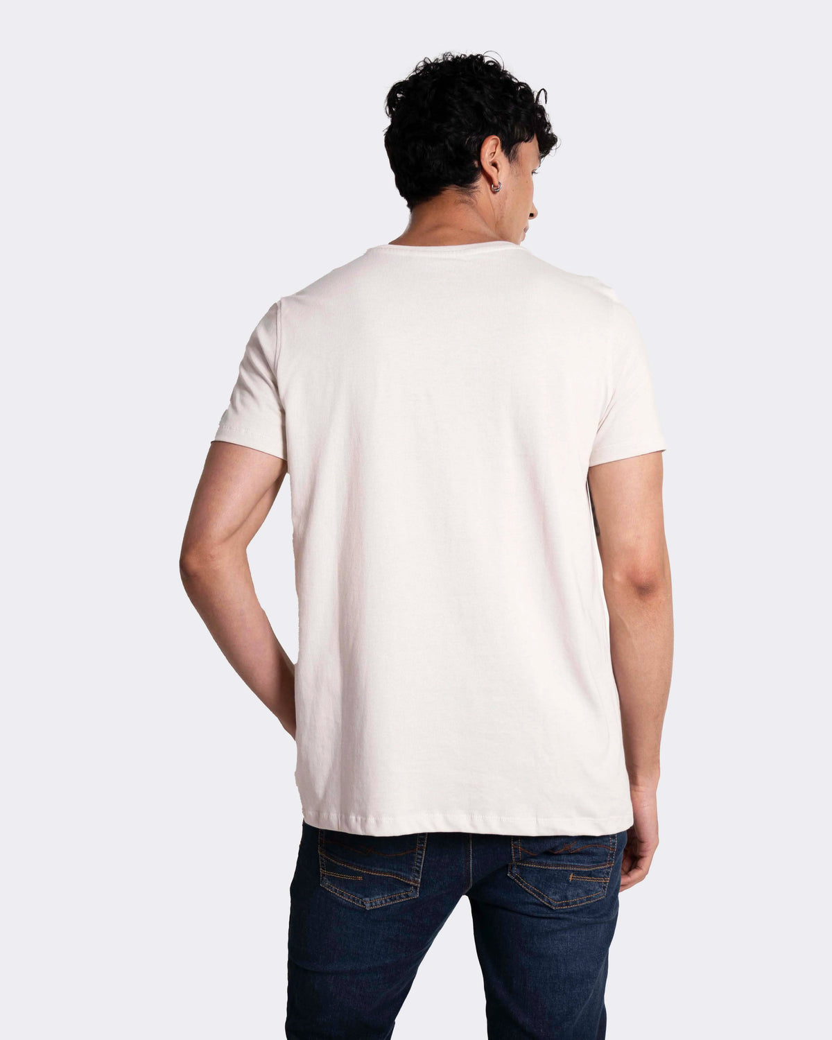 Camiseta básica para hombre manga corta cuello redondo