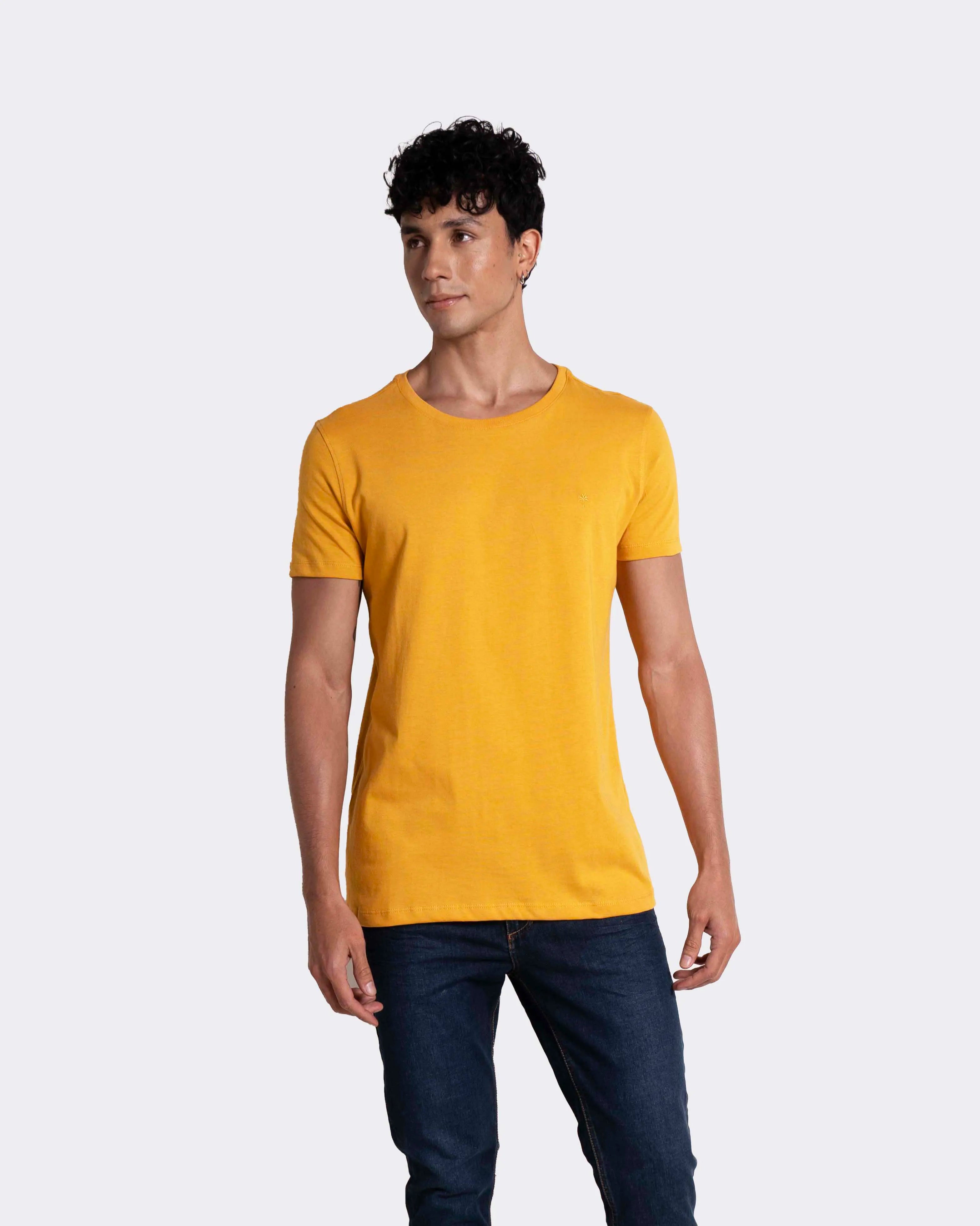 Camiseta básica para hombre manga corta cuello redondo