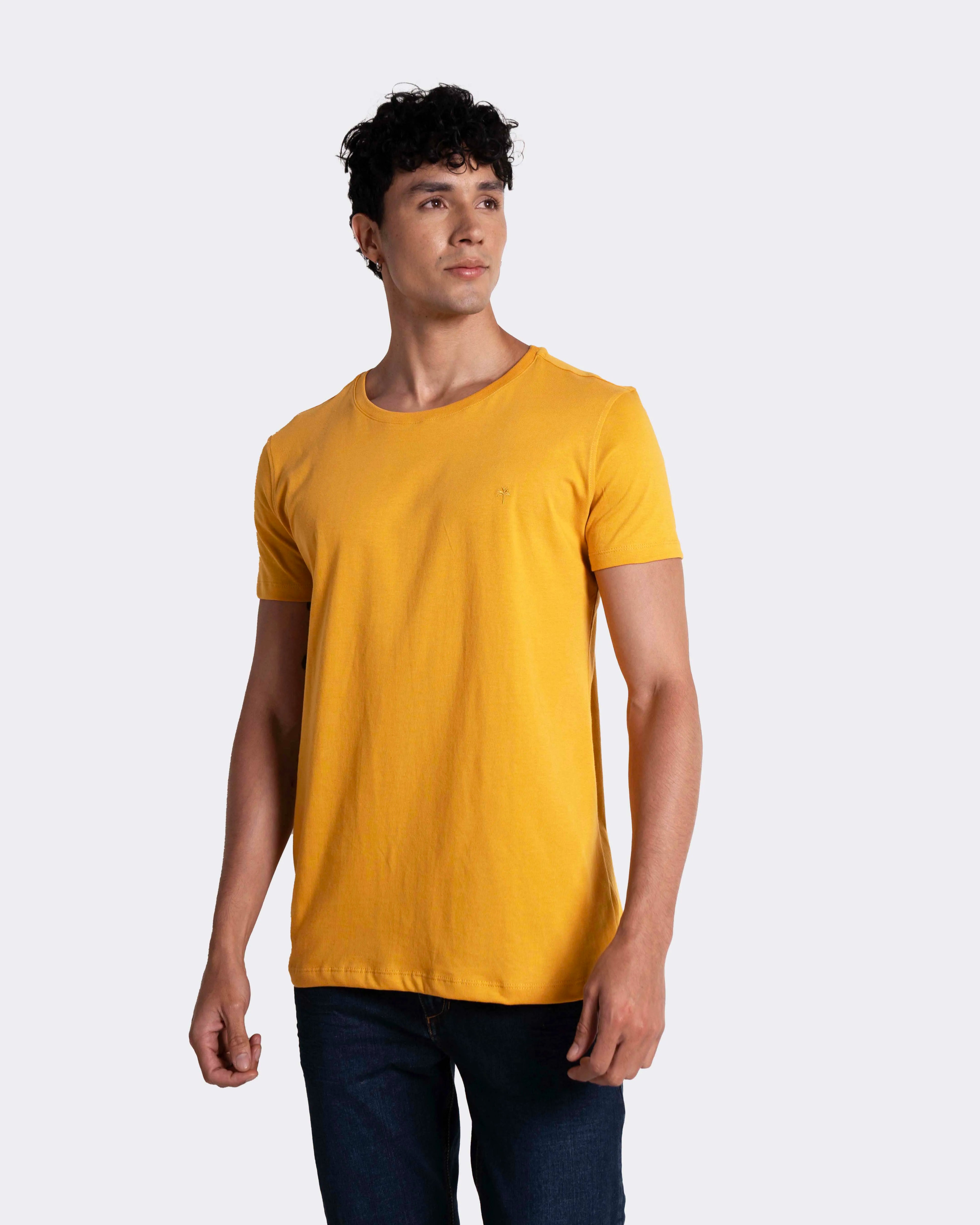 Camiseta básica para hombre manga corta cuello redondo
