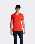 Camiseta básica para hombre manga corta cuello V