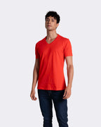 Camiseta básica para hombre manga corta cuello V