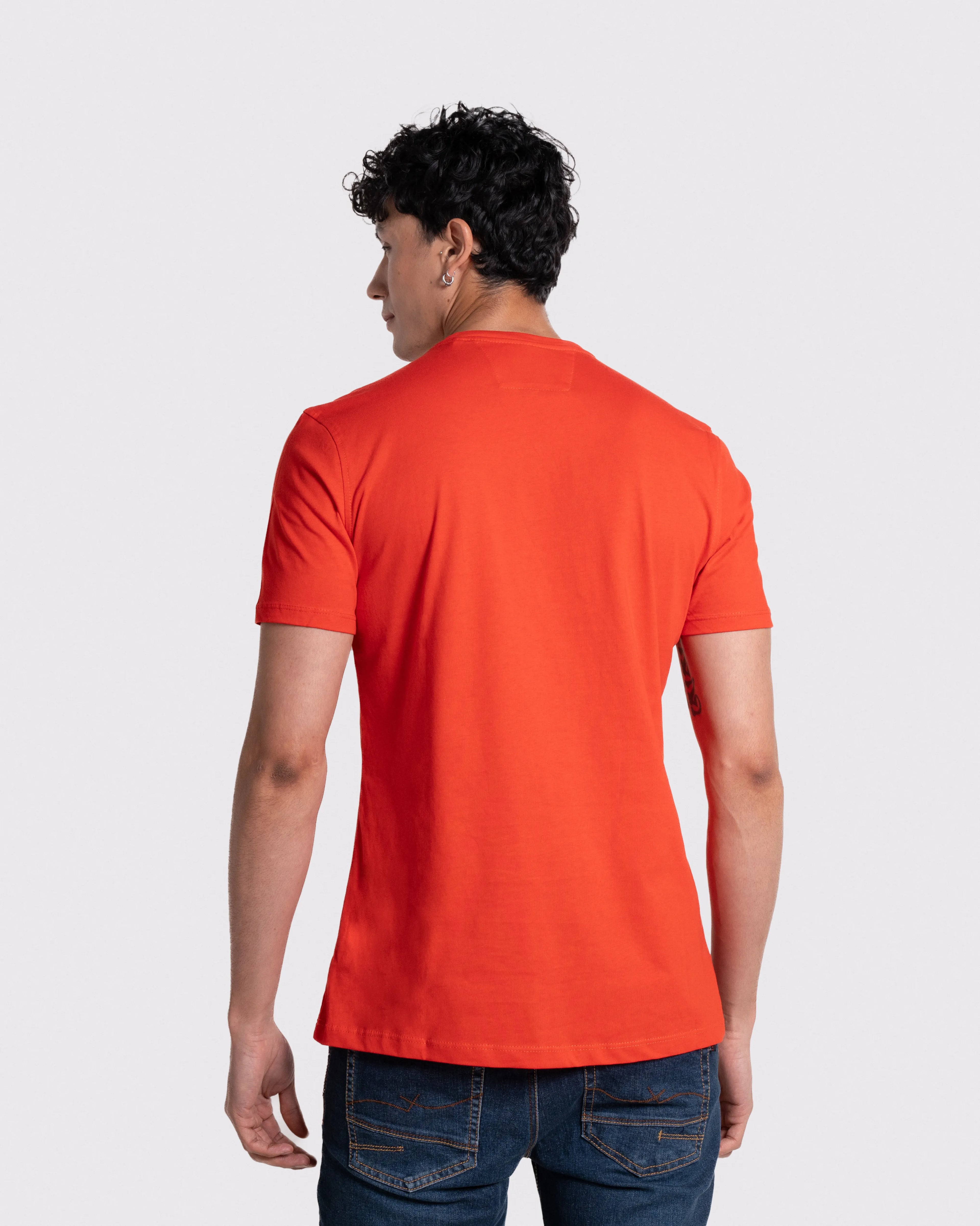 Camiseta básica para hombre manga corta cuello V