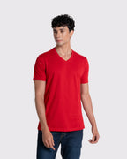 Camiseta básica para hombre manga corta cuello V
