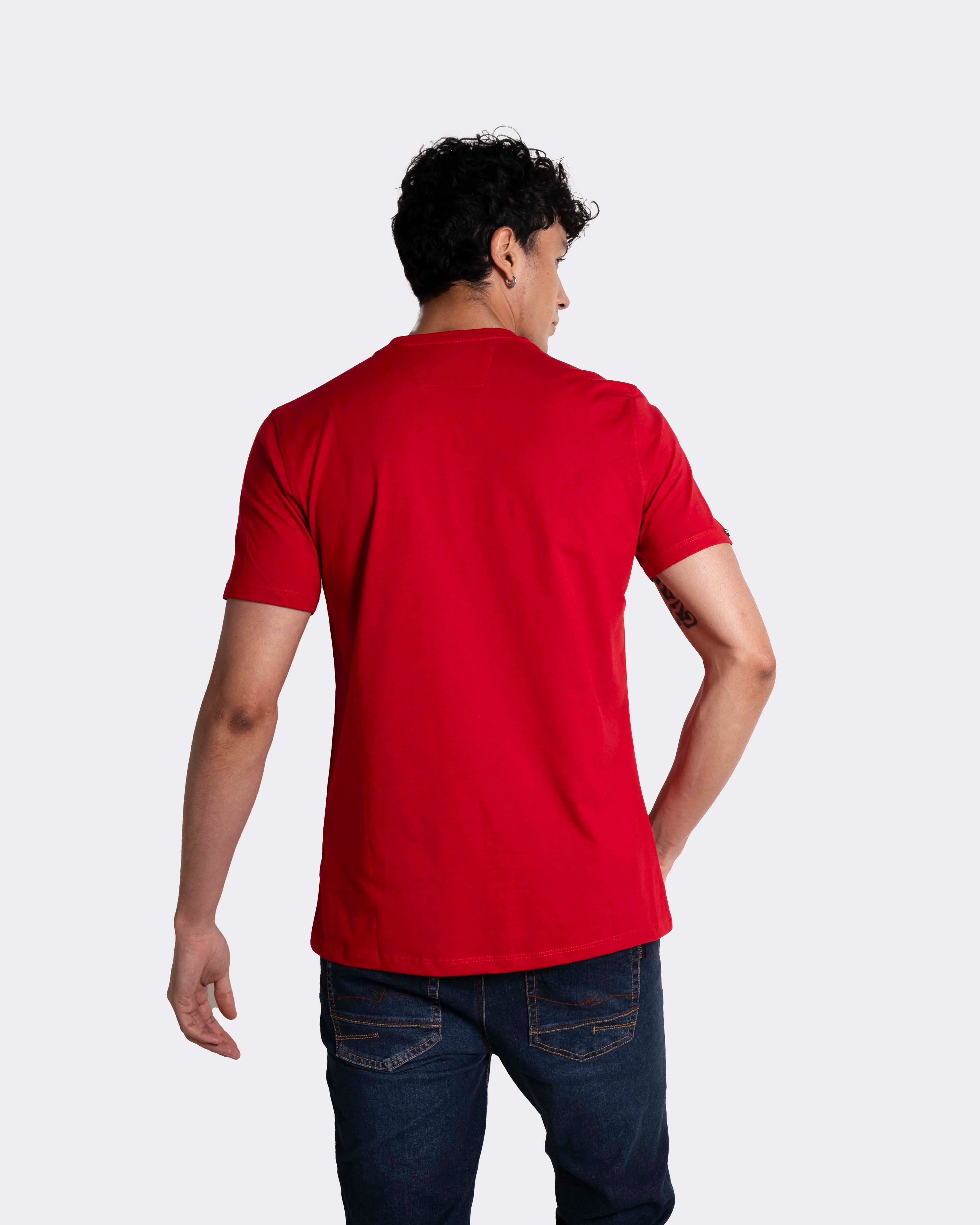 Camiseta básica para hombre manga corta cuello V