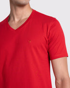 Camiseta básica para hombre manga corta cuello V