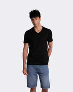 Camiseta básica para hombre manga corta cuello V