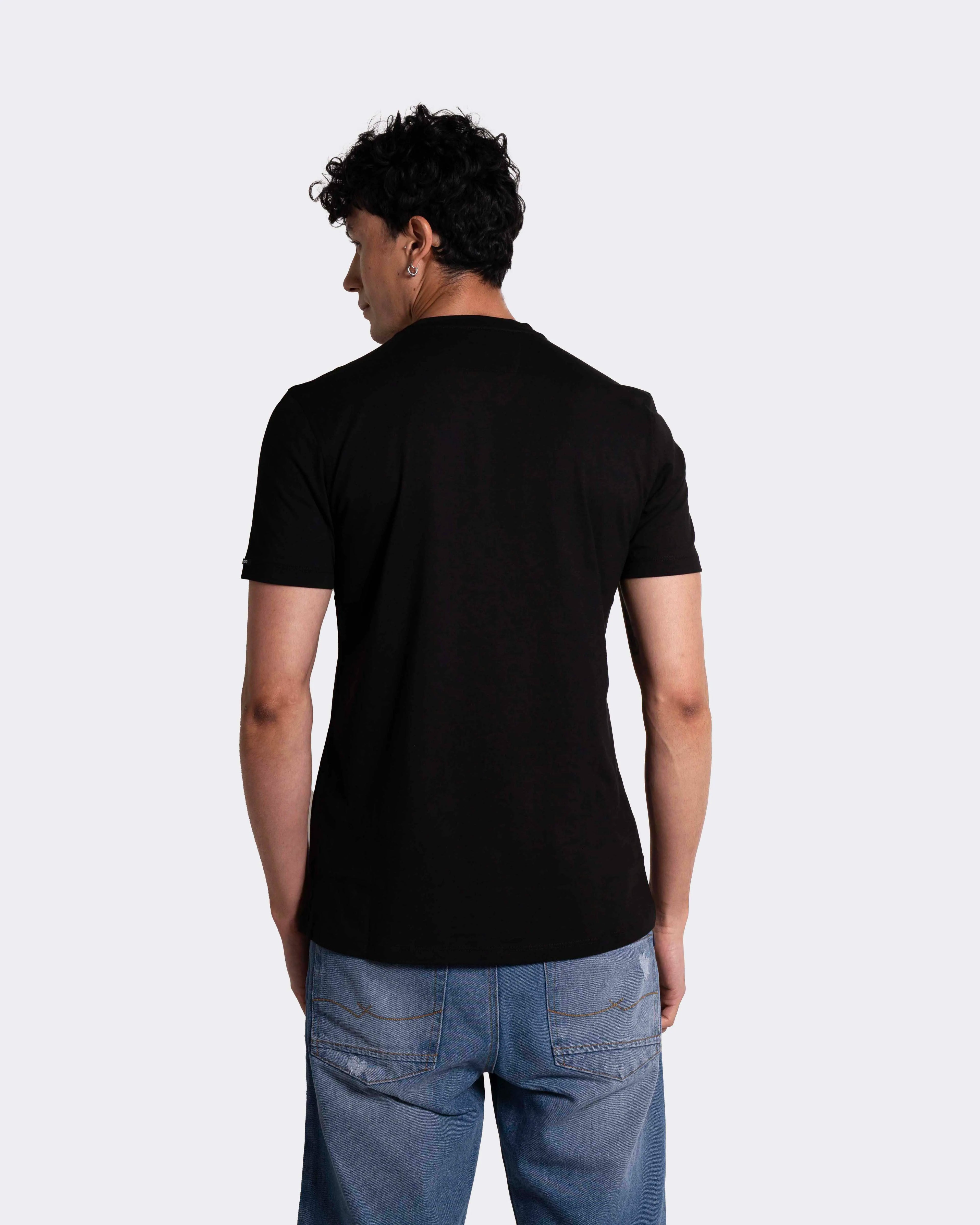 Camiseta básica para hombre manga corta cuello V
