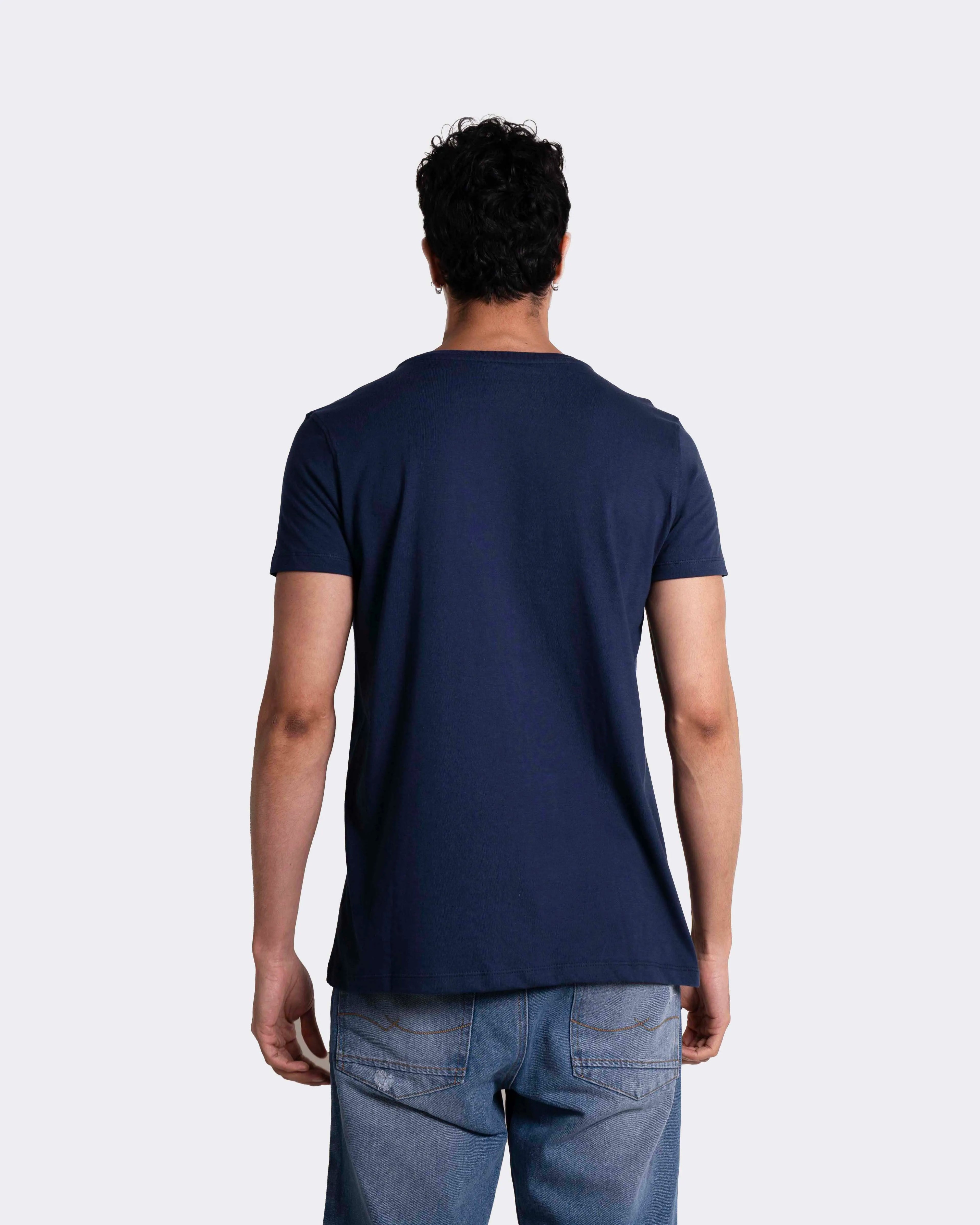 Camiseta básica para hombre manga corta cuello redondo