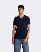 Camiseta básica para hombre manga corta cuello V