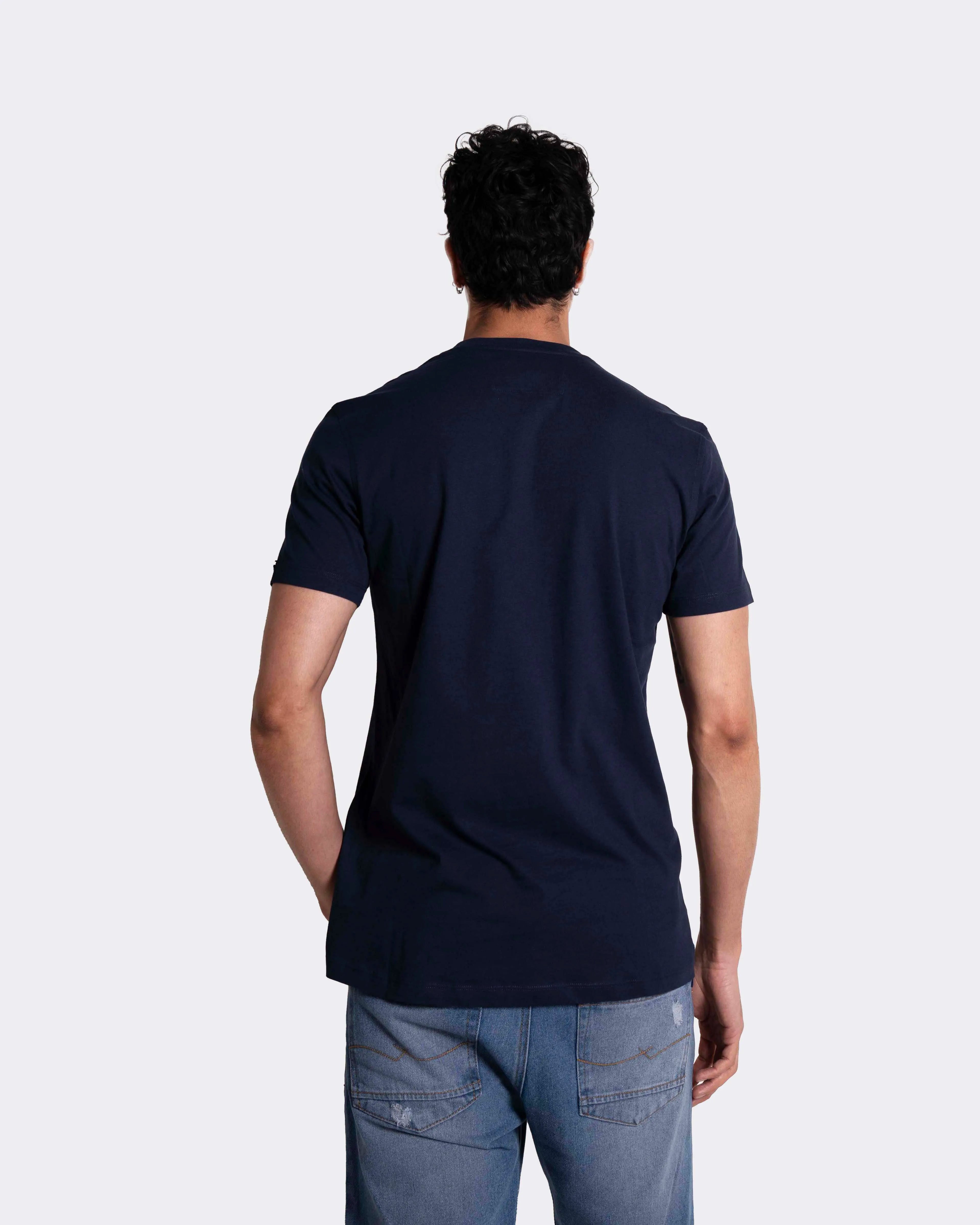 Camiseta básica para hombre manga corta cuello V