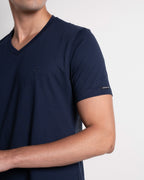 Camiseta básica para hombre manga corta cuello V