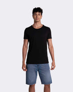Camiseta básica para hombre manga corta cuello redondo