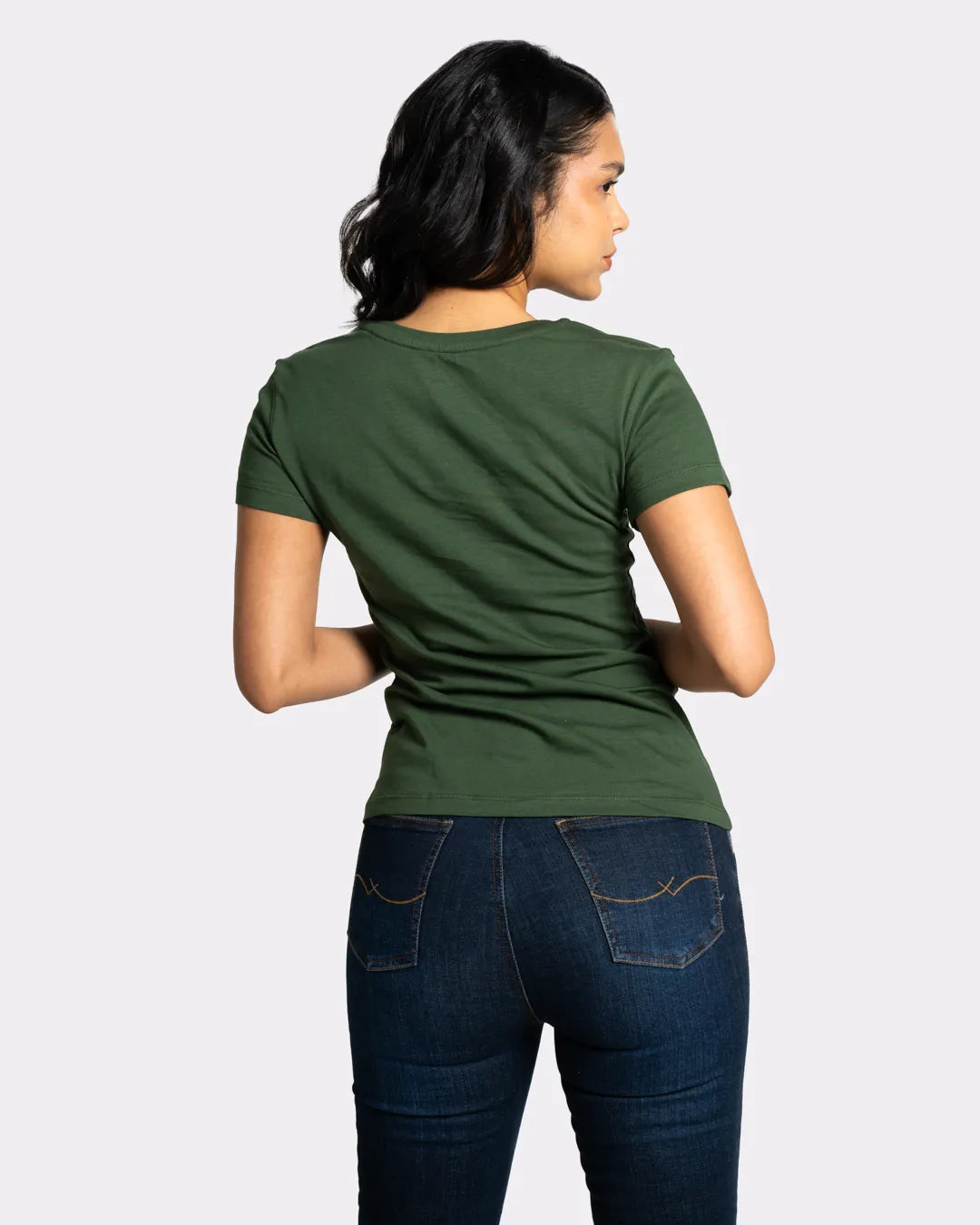 Camiseta básica mujer manga corta cuello redondo
