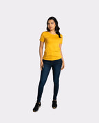 Camiseta básica mujer manga corta cuello redondo