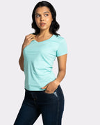 Camiseta básica mujer, Manga corta cuello V
