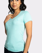 Camiseta básica mujer, Manga corta cuello V