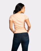 Camiseta básica mujer manga corta cuello V