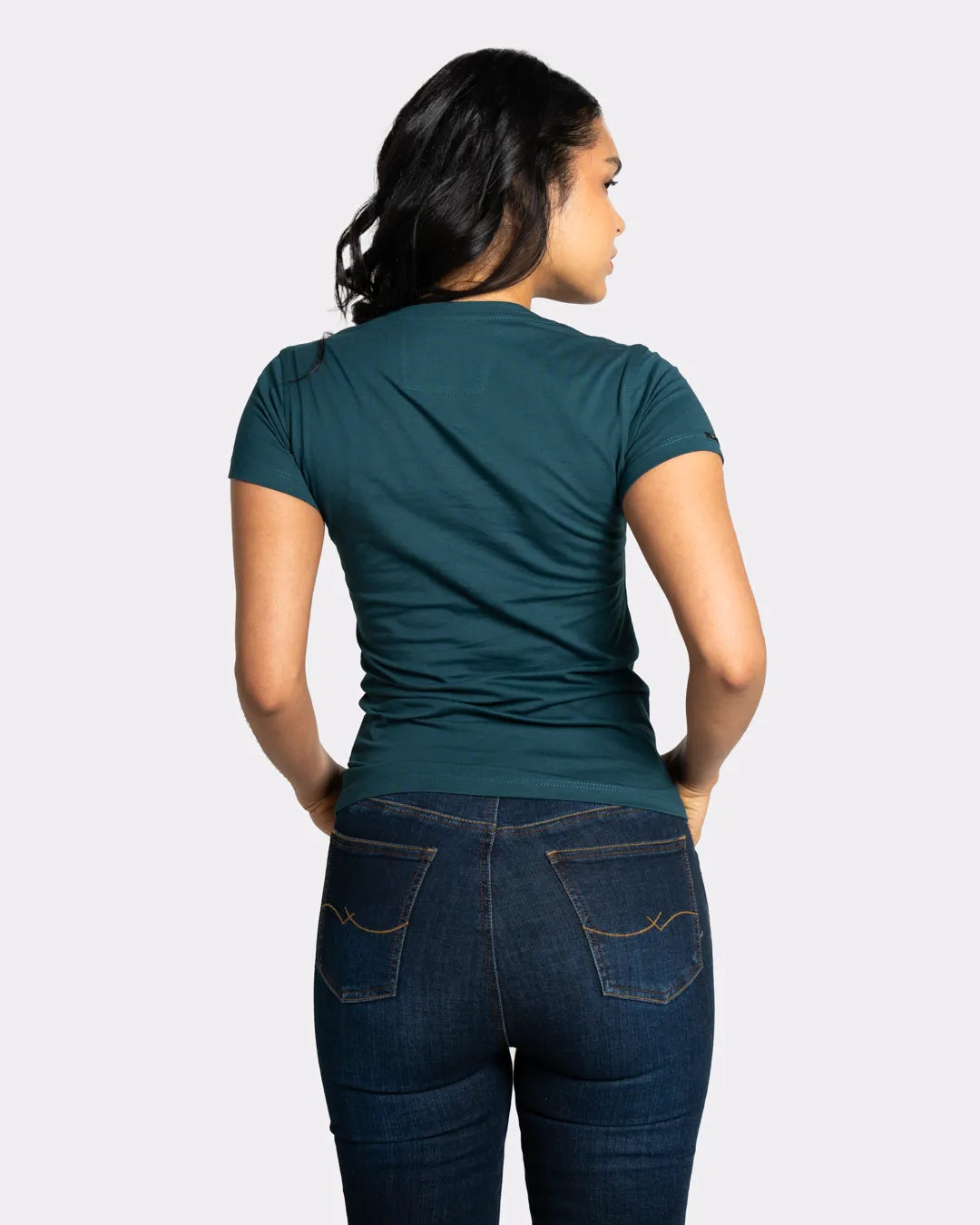 Camiseta básica mujer manga corta cuello V