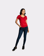 Camiseta básica mujer manga corta cuello V