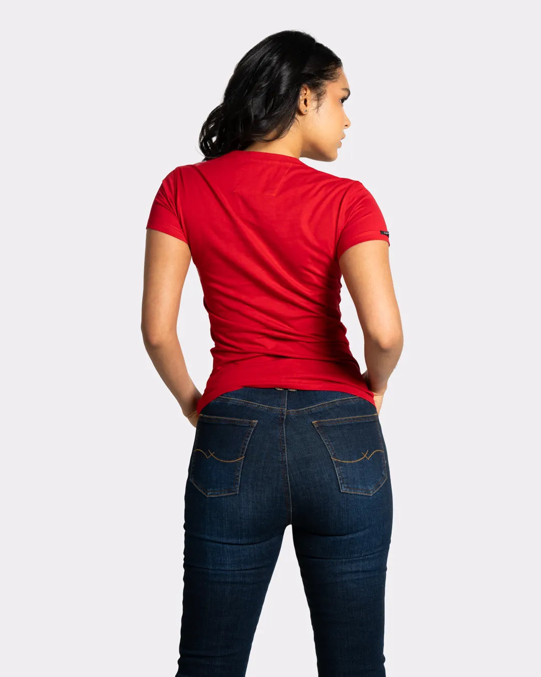 Camiseta básica mujer manga corta cuello V