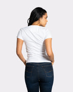 Camiseta básica mujer manga corta cuello V