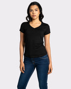 Camiseta básica de mujer manga corta cuello V
