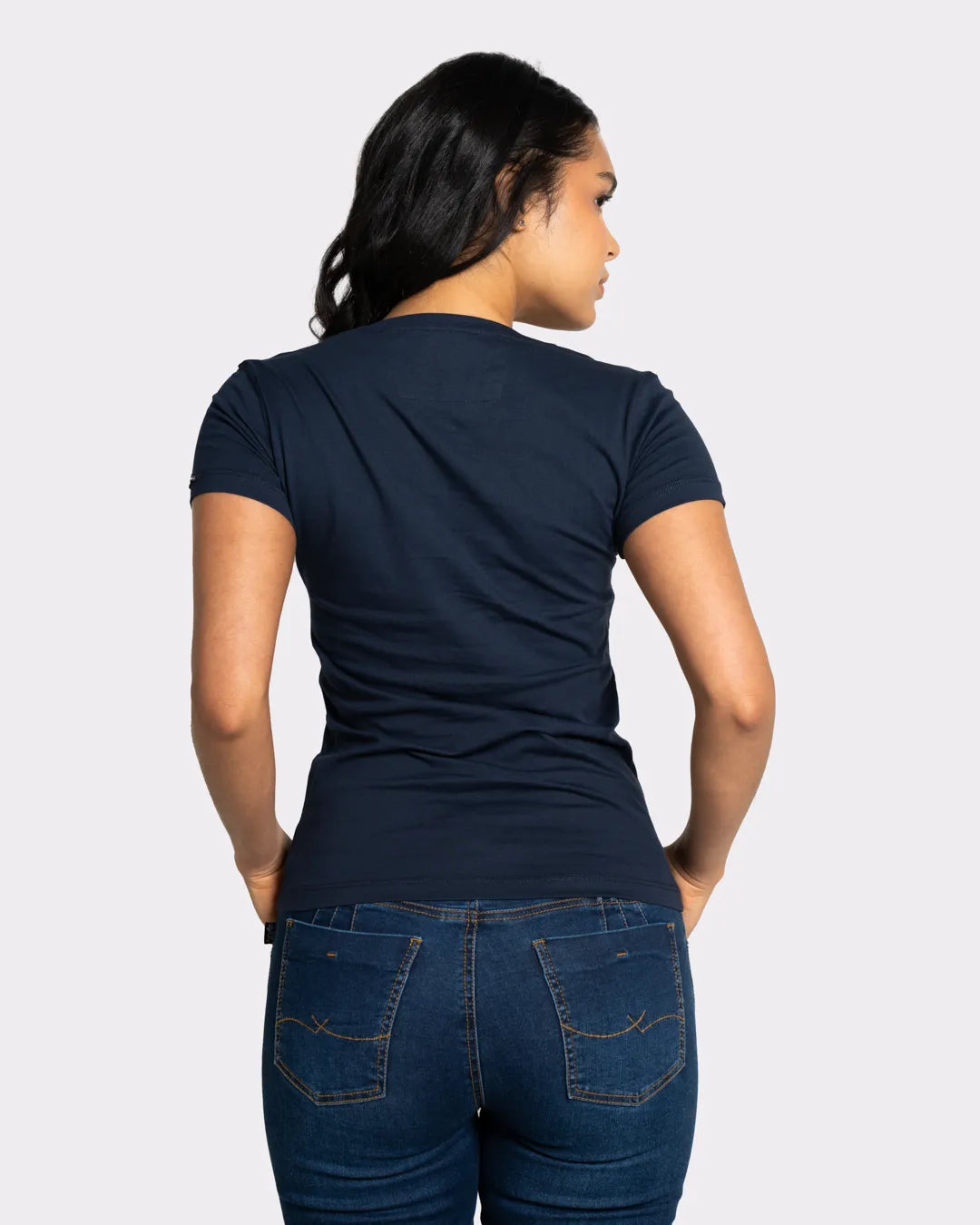 Camiseta básica de mujer manga corta cuello V