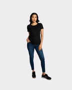 Camiseta básica de mujer manga corta cuello redondo