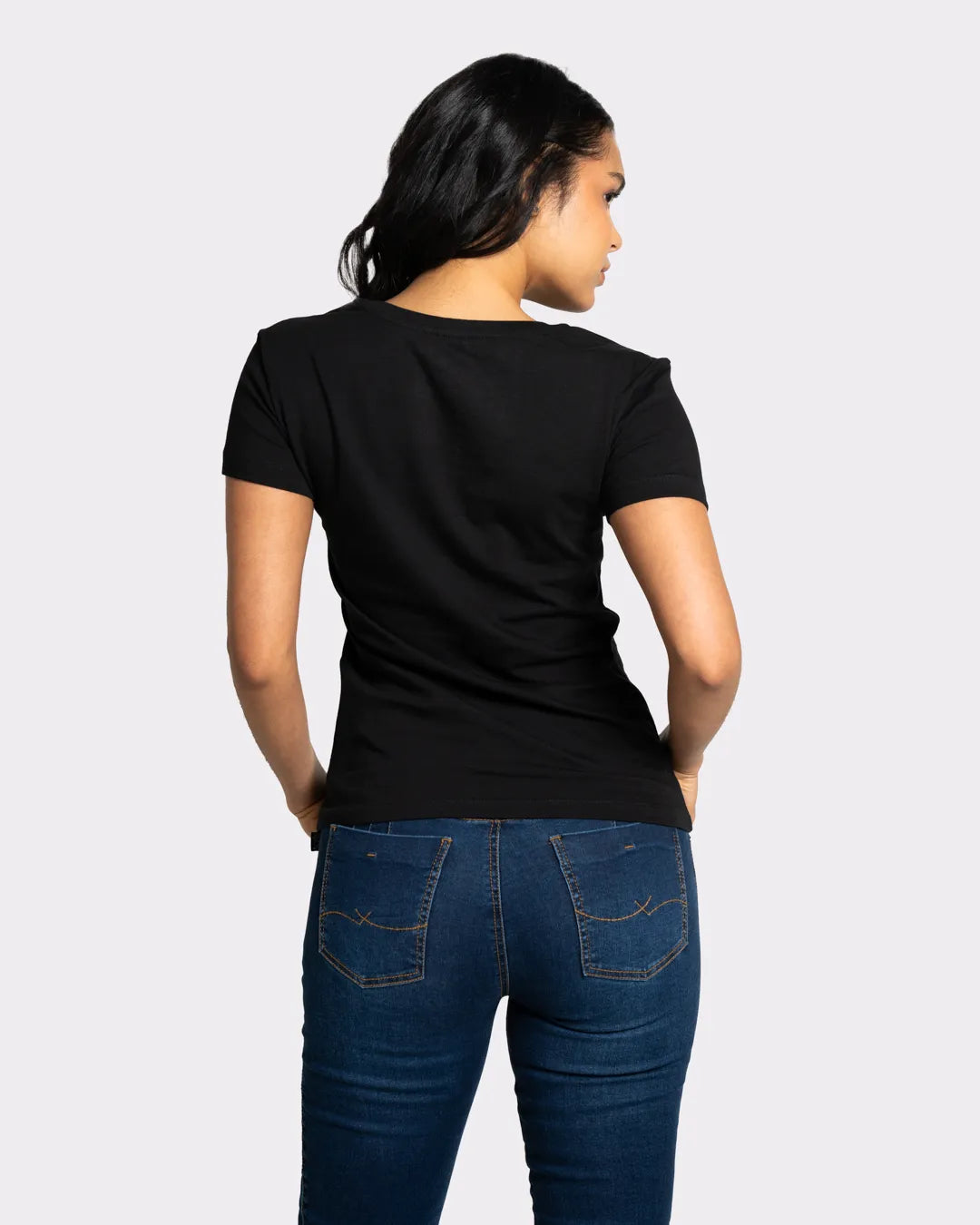 Camiseta básica de mujer manga corta cuello redondo