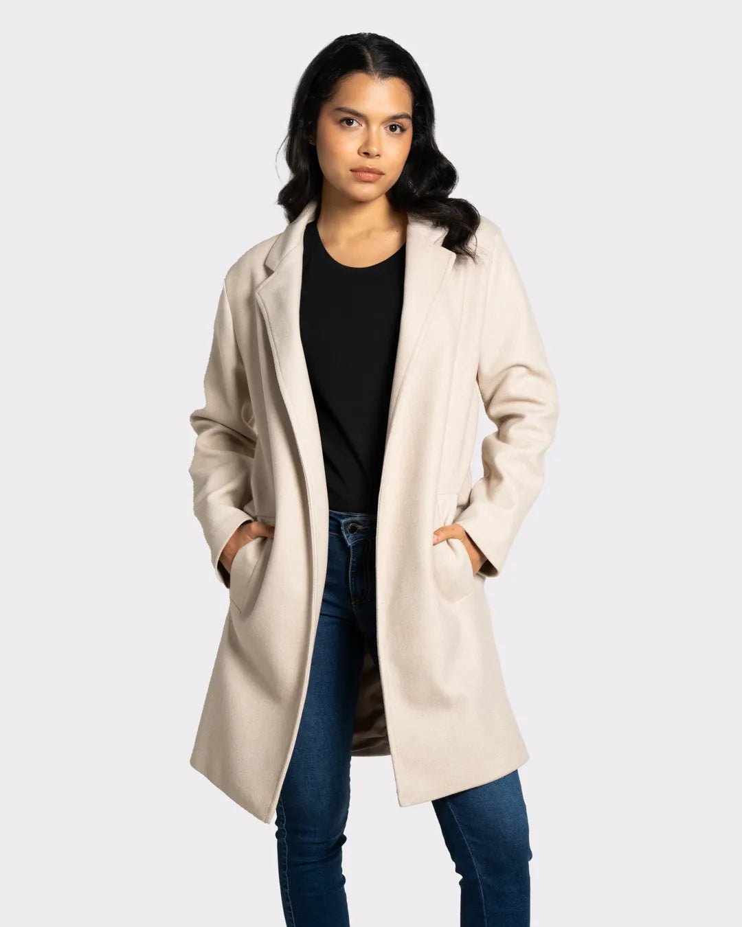 Abrigo para mujer color beige