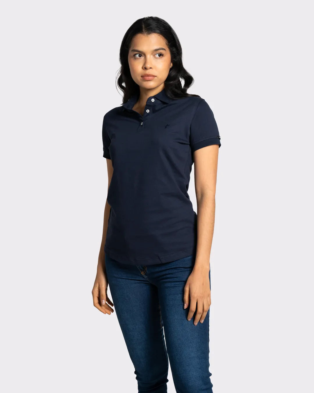 Camiseta tipo polo para mujer manga corta