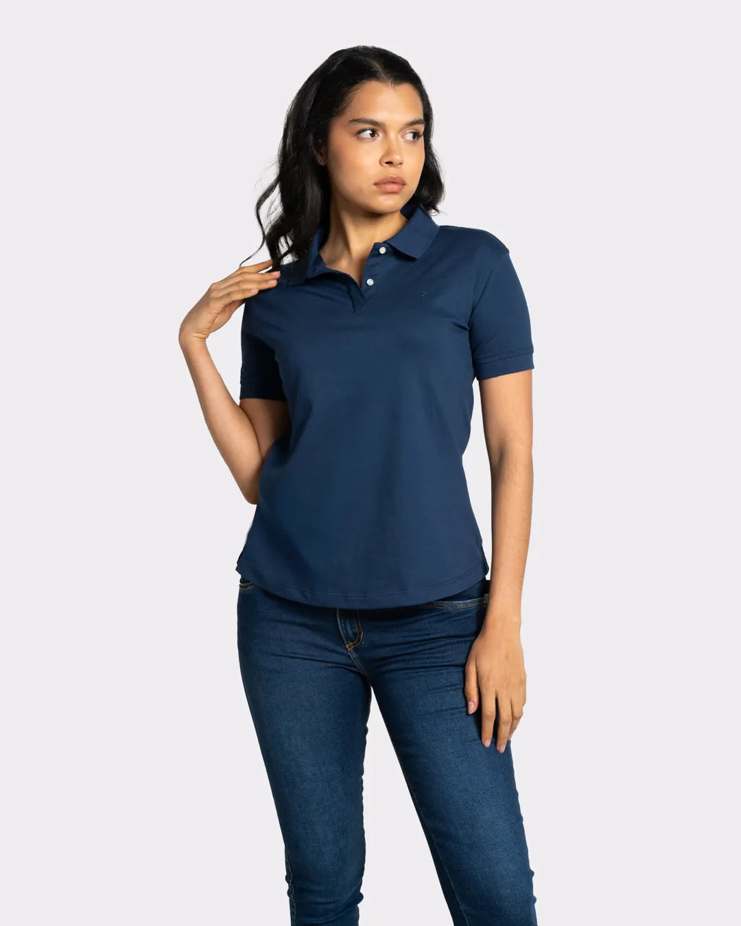 Camiseta tipo polo para mujer manga corta