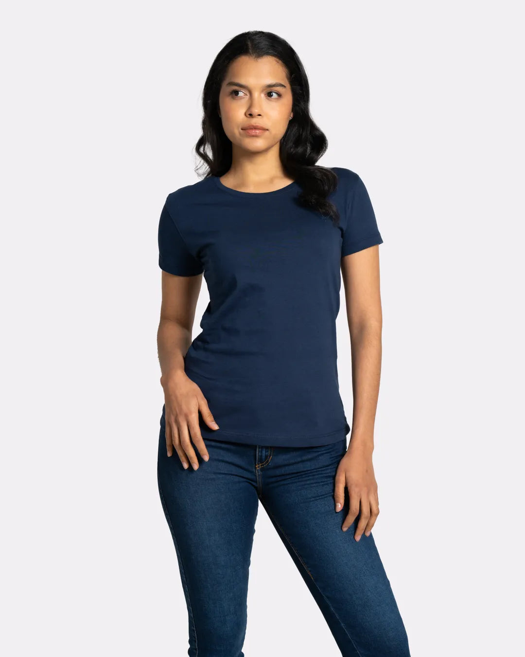 Camiseta básica mujer manga corta cuello redondo
