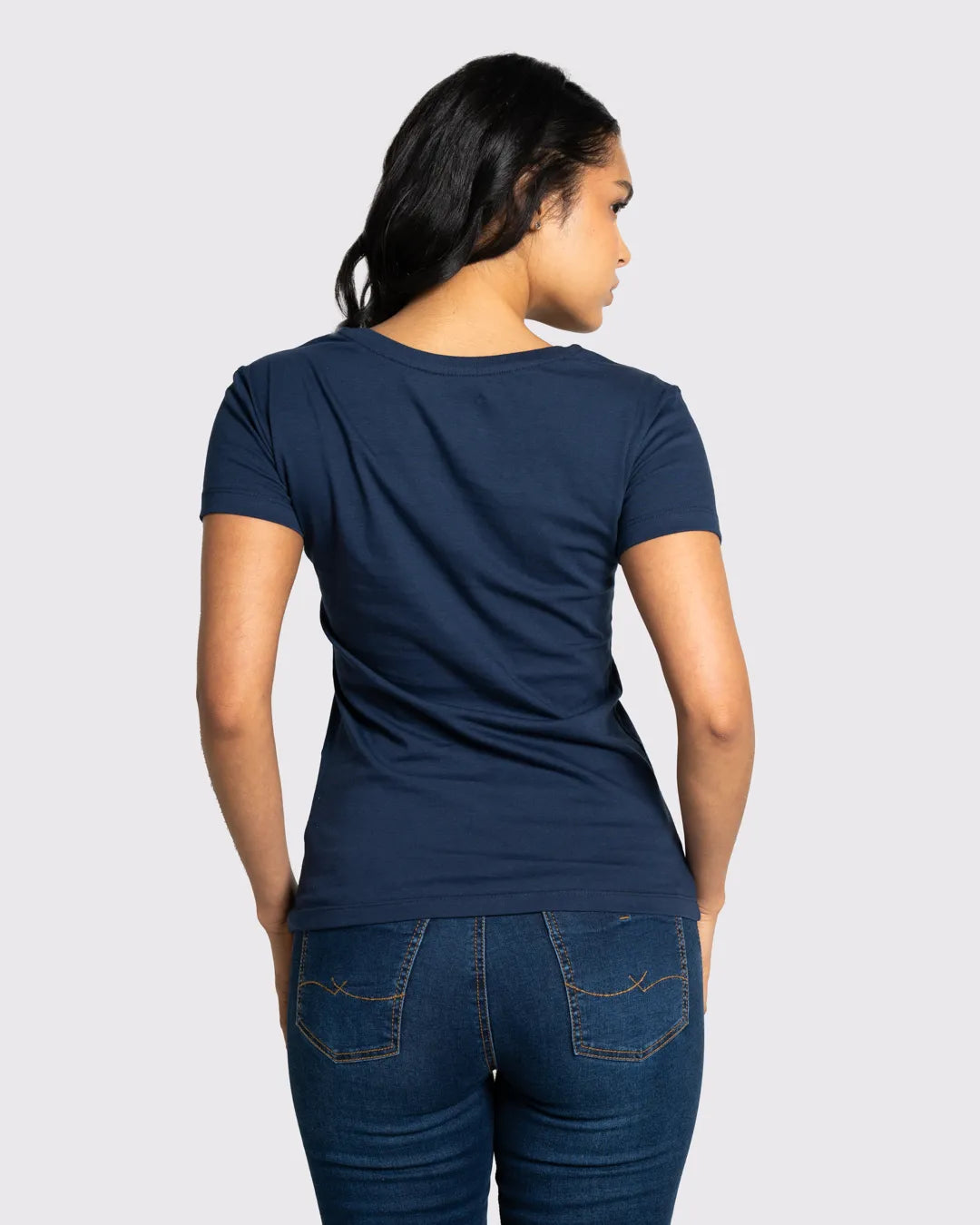 Camiseta básica mujer manga corta cuello redondo