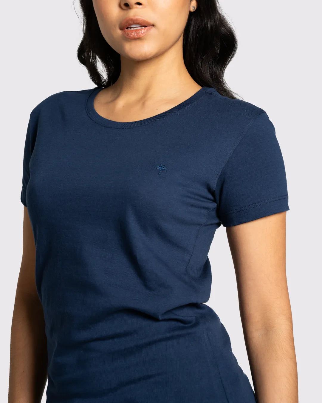 Camiseta básica mujer manga corta cuello redondo