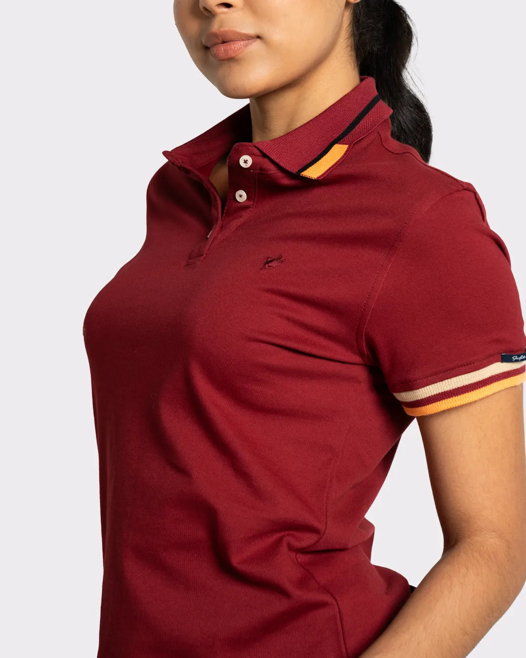 Camisetas tipo cuello polo para mujer con botones