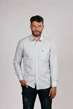 Camisa de Cuadros con Detalles Azules