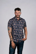 Camisa Estampada Floral Azul