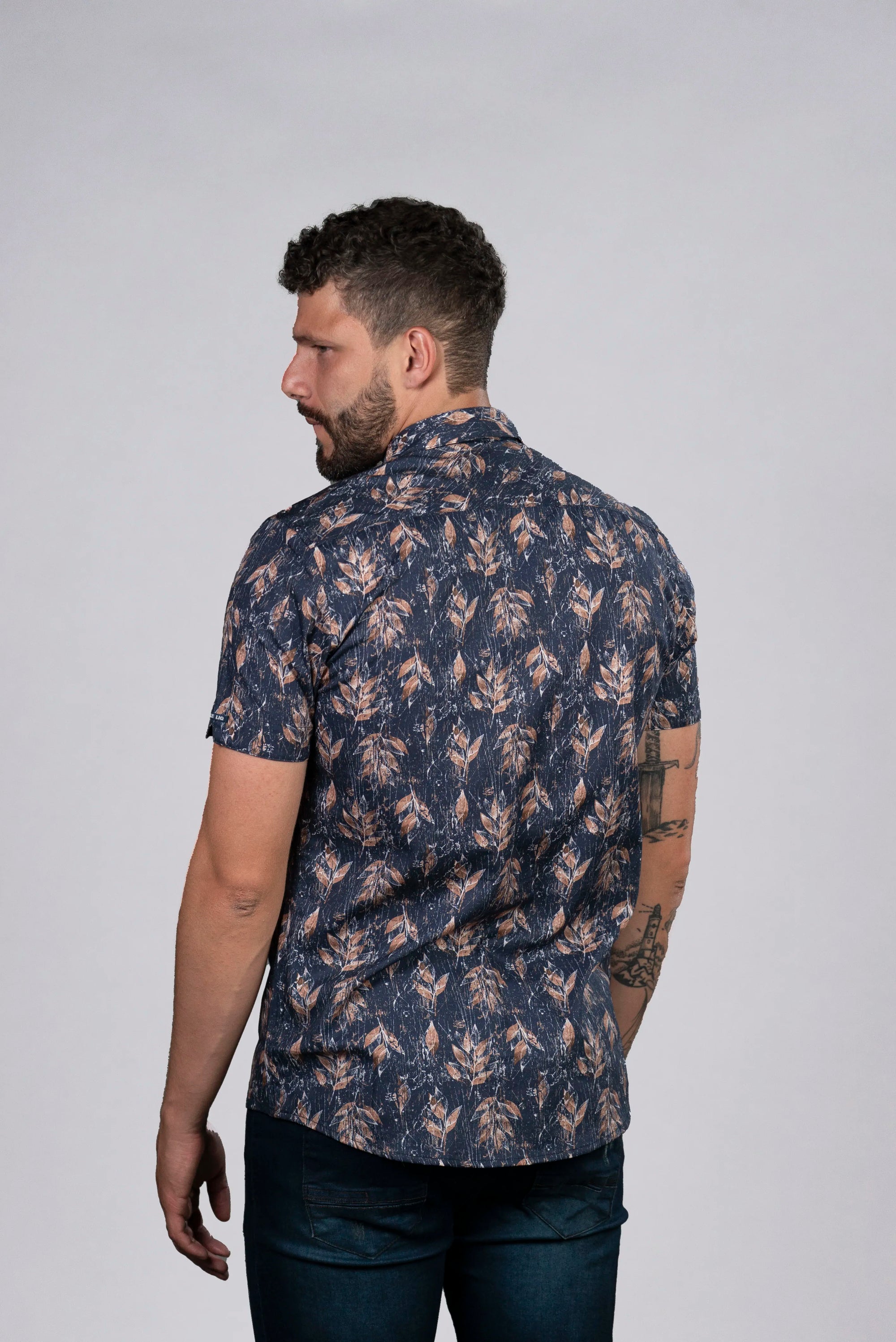Camisa Estampada Floral Azul