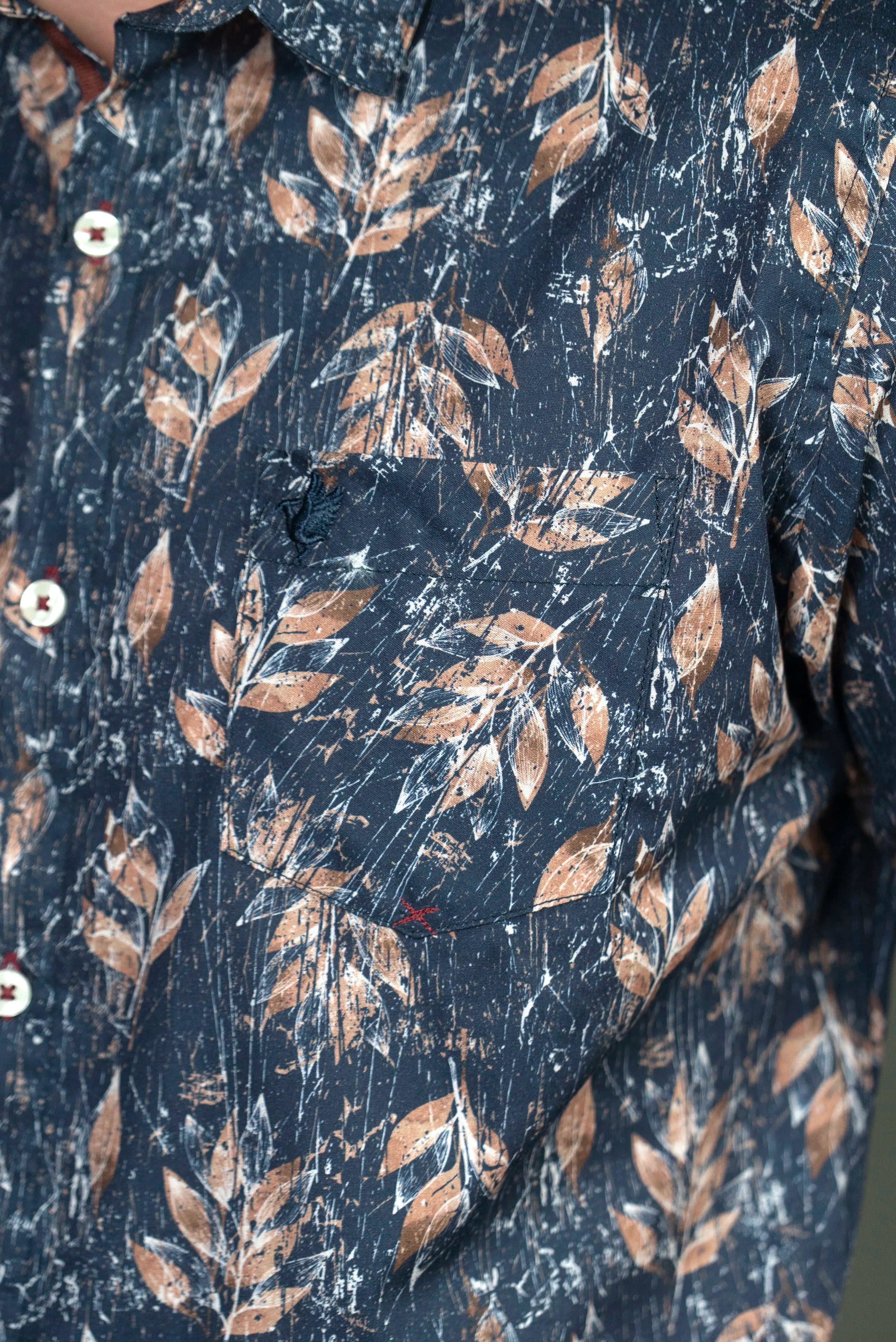 Camisa Estampada Floral Azul