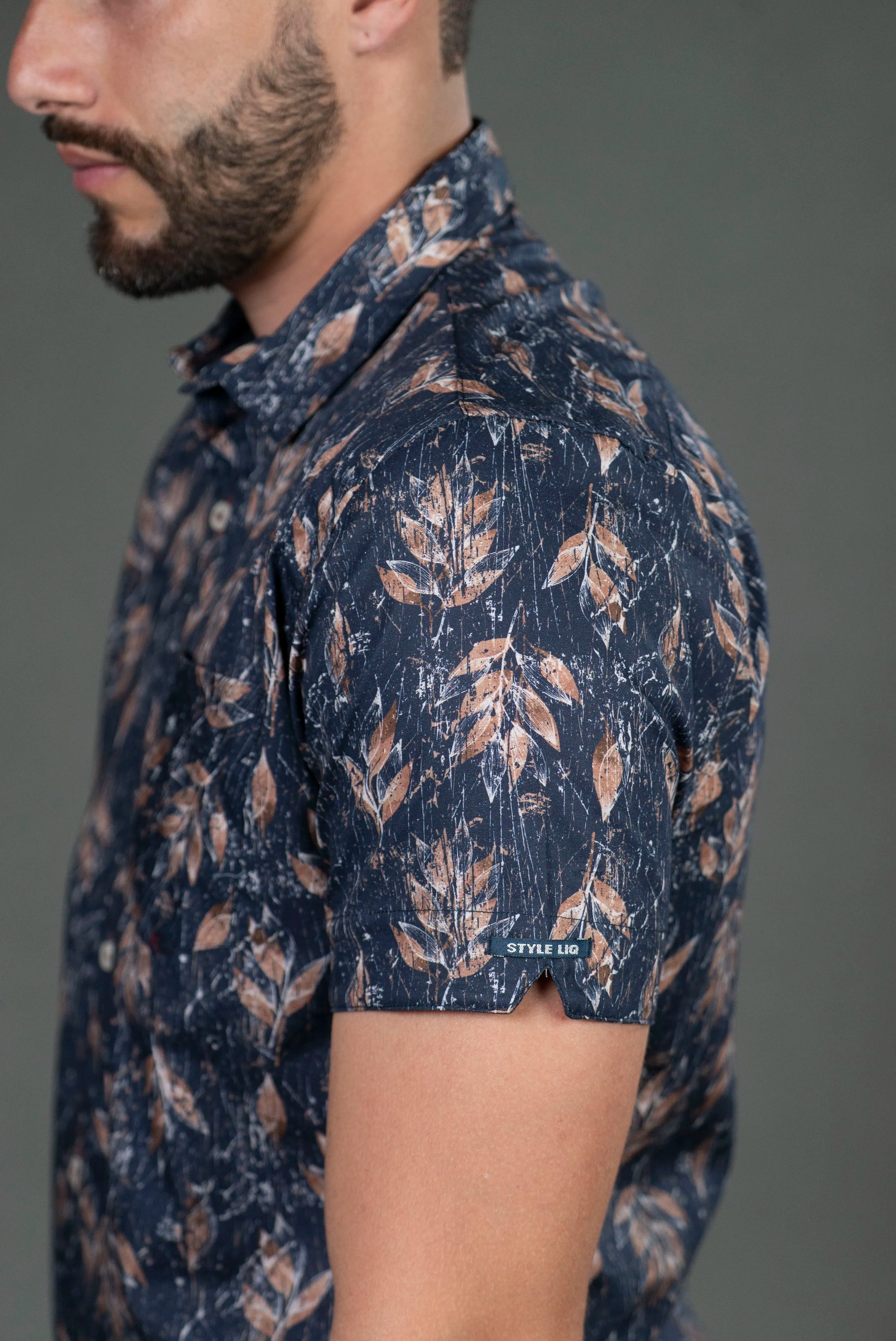Camisa Estampada Floral Azul